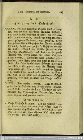 §. 88. Zerlegung des Salpeters