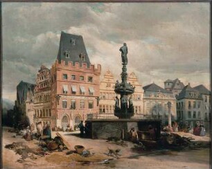 Ansicht des Trierer Hauptmarktes, um 1847