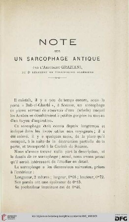 Sér. 3: Note sur un sarcophage antique
