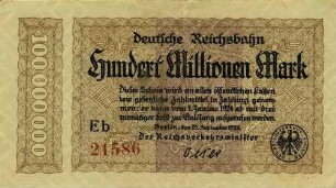 Gutschein - 100 Mill. Mark