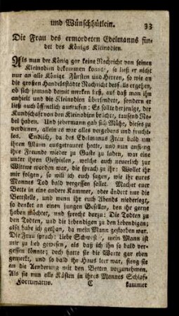 Die Frau des ermordeten Edelmanns findet des Königs Kleinodien.