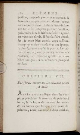 Chapitre VII. Des secrets concernant les tableaux peints à huile