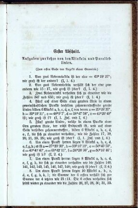 Erster bis Siebenter Abschnitt.