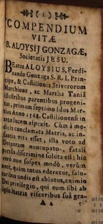 Compendium Vitae B. Aloysii Gonzagae