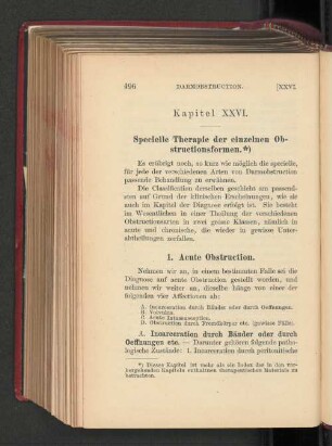 Kapitel XXVI. Specielle Therapie der einzelnen Obstructionsformen.
