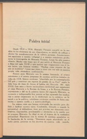 Palabra inicial