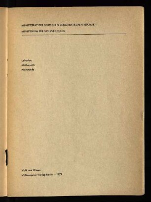 1979: Abiturstufe