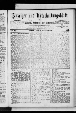Anzeiger und Unterhaltungsblatt für Zülpich, Lechenich und Umgegend