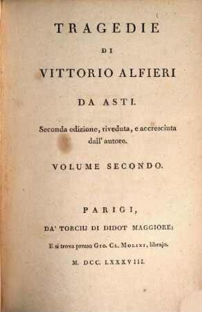 Tragedie Di Vittorio Alfieri Da Asti, 2