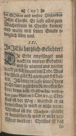 XXI. In Jesu hertzlich-Geliebter!