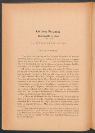 Lecturas peruanas - Bustamante el Inca (1808-1868)
