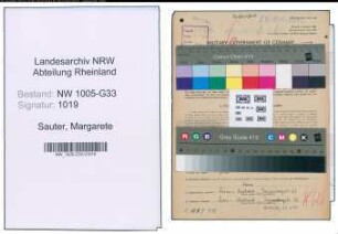 Entnazifizierung Margarete Sauter , geb. 07.02.1898 (Lehrerin)