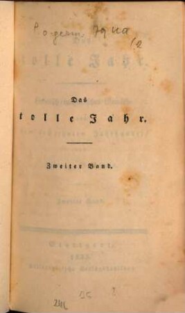 Das tolle Jahr : historisch-romantisches Gemälde aus dem sechzehnten Jahrhundert, 2