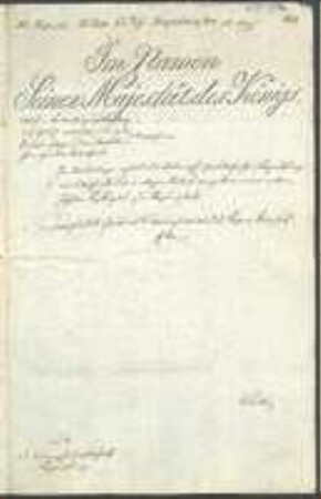 Brief von Regenkreis / Generalcommissariat an Regensburgische Botanische Gesellschaft