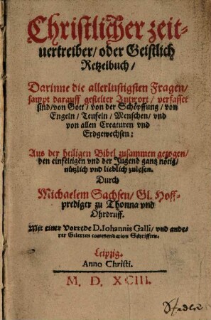 Christlicher Zeitvertreiber