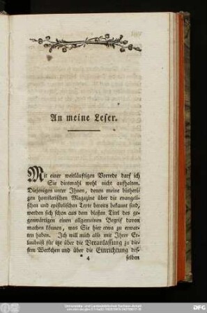 An meine Leser.