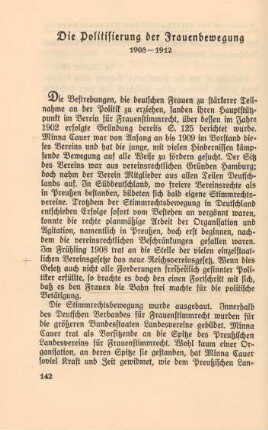 Die Politisierung der Frauenbewegung. 1908-1912
