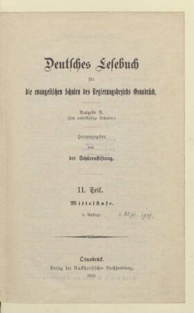 Teil 2 = Mittelstufe, [Schülerband]: [Teil 2 = Mittelstufe, [Schülerband]]