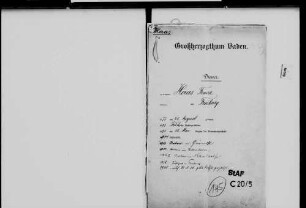 Haas, Franz; Justizrat; geb. 25.8.1873 in Freiburg