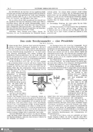 Das erste Seechronometer - eine Pendeluhr