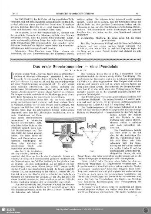 Das erste Seechronometer - eine Pendeluhr