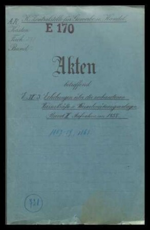 Erhebungen über die vorhandenen Wasserkräfte und Wasserbenutzungsanlagen in Württemberg (Aufnahme von 1858)