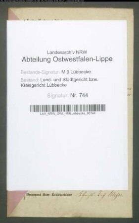 Erblasser: Kuhlmann, Leopold; Erblasser: Kuhlmann, Dorothee Louise Charlotte, geb. Backhaus:
