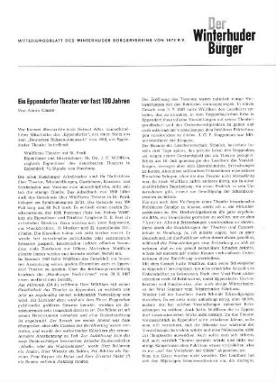 Ein Eppendorfer Theater vor fast 100 Jahren
