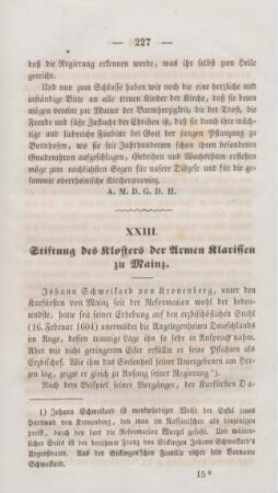 227-234 Stiftung des Klosters der Armen Klarissen zu Mainz