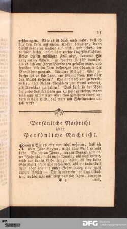Persönliche Nachricht über Persönliche Nachricht