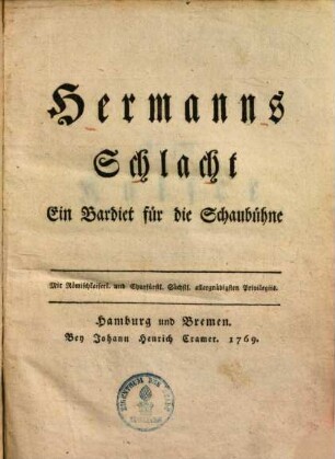 Hermanns Schlacht : ein Bardiet für die Schaubühne