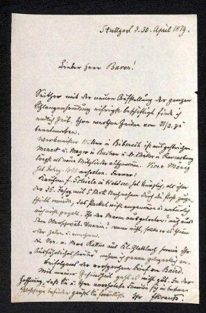 Brief von Ferdinand Krauss an R.v. Koenig