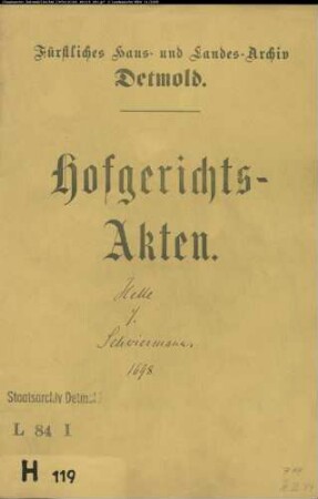 Helle, Adolf zu Horn gegen Dietrich Schwiermann, Amtschreiber - Schuldforderung
