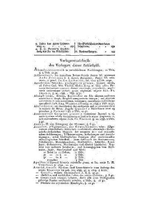 Verlagsverzeichnis des Verlegers dieser Zeitschrift