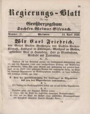Nr. 11 : 14. April 1852