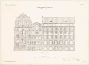 Universität Breslau Zoologisches Institut: Nordansicht 1:100