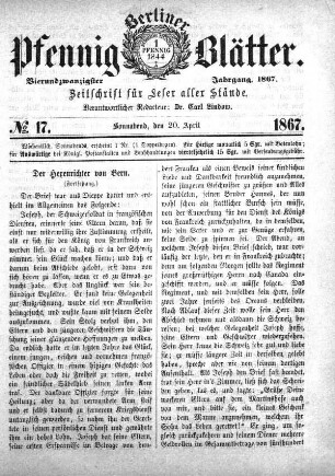 No. 17, Sonnabend, den 20. April