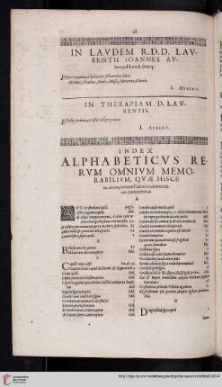 Index Alphabeticvs rervm omnivm memorabilivm, qvae hisce in Artem paruam Galeni commentariis continentur