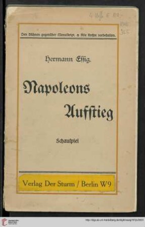Napoleons Aufstieg : Schauspiel in vier Aufzügen