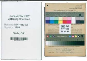 Entnazifizierung Otto Oeste , geb. 28.08.1898 (Konstrukteur)