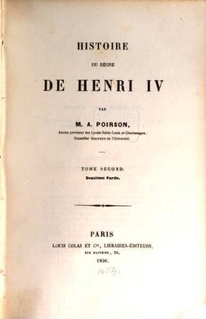 Histoire du règne de Henri IV, 2,2