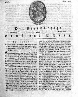 Nro. 104, Sonnabend, den 25. May 1805