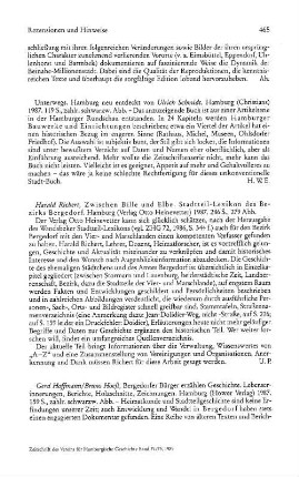 Bergedorfer Bürger erzählen Geschichte, Lebenserinnerungen, Berichte, Holzschnitte, Zeichnungen, Hrsg. Gerd Hoffmann, Gerd, Bruno Hoeft : Hamburg, Hower, 1987