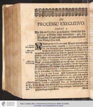 De Processu Exercutivo. Caput I.