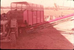 Fotografie: Erntetechnik, Häckselkette, Hochsilo, Förderband, Automatikwagen