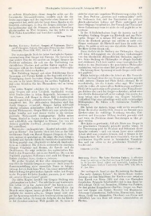 435-436 [Rezension] Ruether, Rosemary Radford, Gregory of Nazianzus