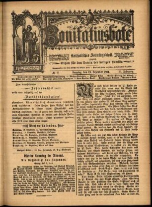 Erste Ausgabe vom Sonntag, den 18. Dezember 1904.