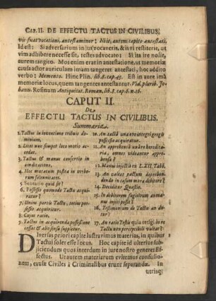 Caput II. De Effectu Tactus In Civilibus.