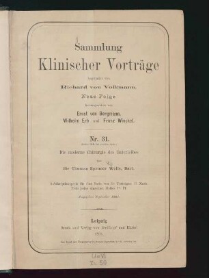 Die moderne Chirurgie des Unterleibes