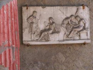 Relief in einer ausgegrabenen römischen Villa
